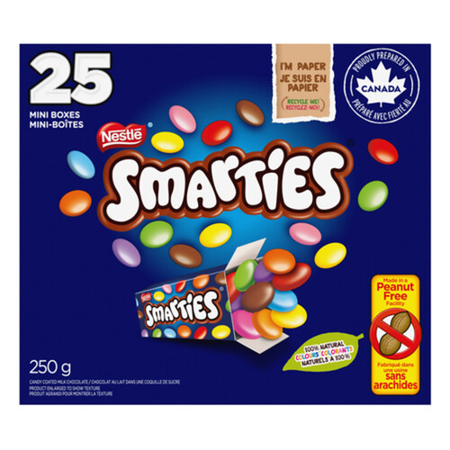 Smarties Mini Boxes Chocolate 25 Count 250 g