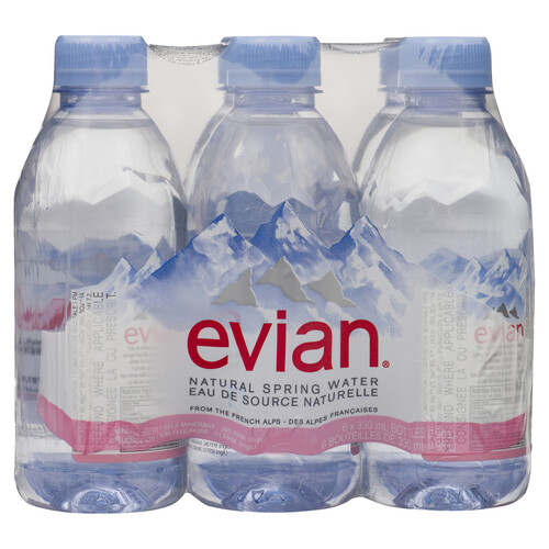 Evian Natural Spring Water 6 x 330 ml (bottles)