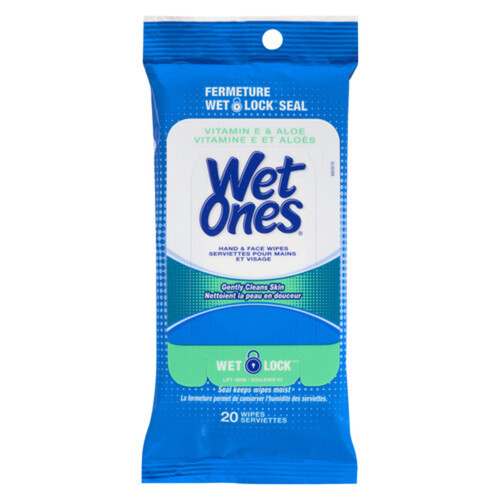Wet Ones Wipes Hand & Face Vitamin E & Aloe 20 Count