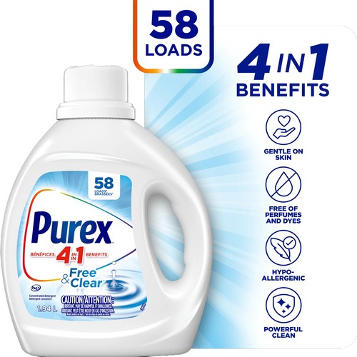 Purex Free & Clear Liquid Laundry Detergent 1.94 L