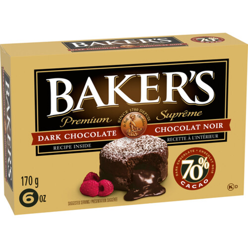 Baker's Premium 70% Dark Chocolate Baking Bar 170 g