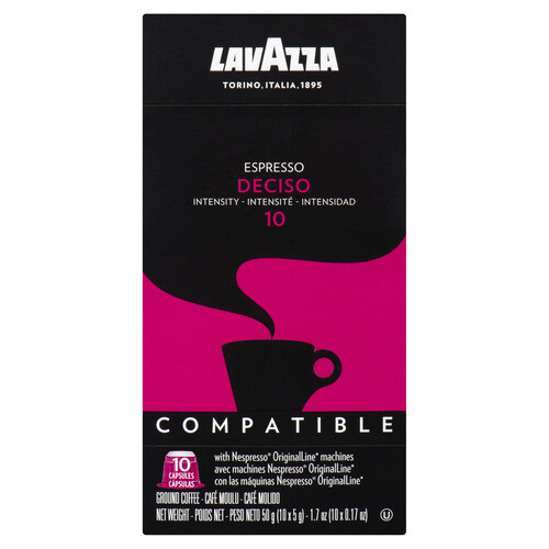 Lavazza Coffee Pods Deciso Espresso 10 Capsules 50 g 