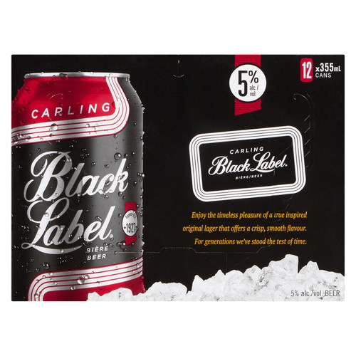 Black Label Beer 5% Alcohol 12 x 355 ml (cans)