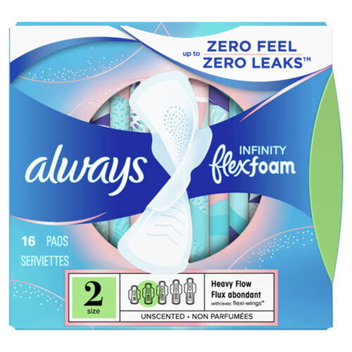 Always Flex Form Infinity Pads Size 2 With Wings Unscented 16 Count - Voilà  Online Groceries & Offers