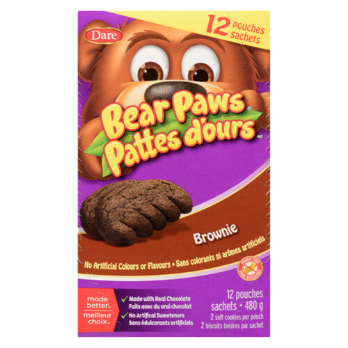 Dare Bear Paws Peanut-Free Cookies Brownie 480 g