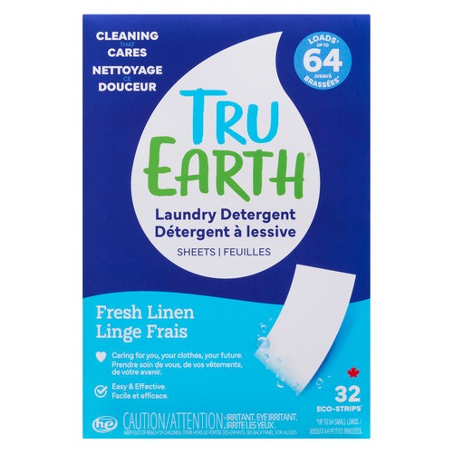 Tru Earth Eco-Strips Laundry Detergent Sheets Fresh Linen 32 Count