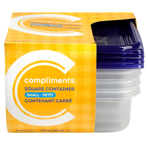Compliments Containers Square Small 4 Pack