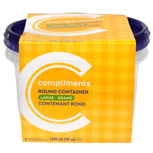 Compliments Containers Round Large 2 Pack