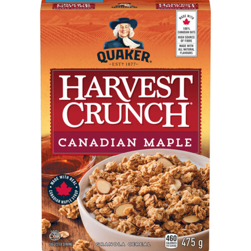 Quaker Harvest Crunch Cereal Canadian Maple 475 g