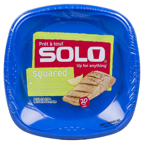 Solo Plastic Squared Plates 9 Inch 20 Pack