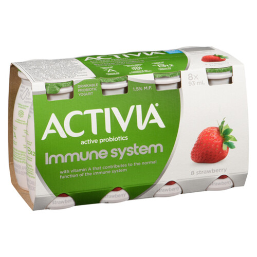 Activia Immune System Probiotic Yogurt Drink Strawberry Drinkable Yogurt 8 Pack X 93 Ml Voilà 1025