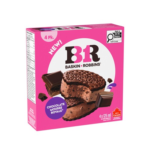 Baskin Robbins Ice Cream Sandwiches Chocolate Mousse Royale 4 x 125 ml