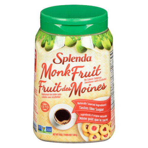 Splenda Sweetener Monk Fruit Zero Calorie Jar 540 g