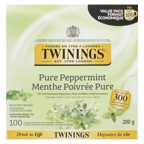 Twinings Pure Peppermint Herbel Tea 100 ea