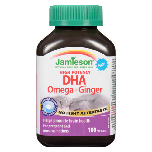 Jamieson Nutritional Supplements Prenatal DHA Omega+Ginger 100 Count