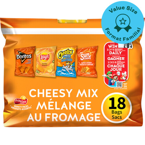 Frito-Lay Variety Pack Cheesy Mix 18 Bags 504 g