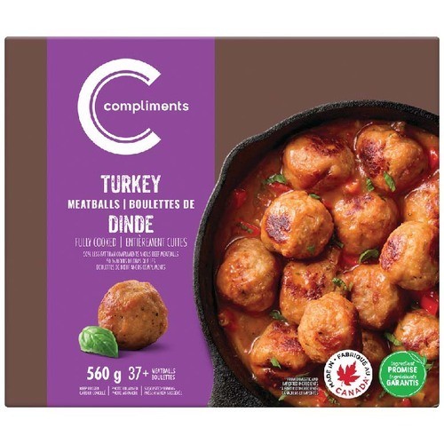 Compliments Balance Frozen Meatball Lean Turkey 560 g