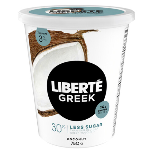 Liberté Greek 3% Low Sugar High Protein Yogurt Coconut 750 g