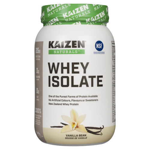 Kaizen Naturals Whey Isolate Protein Powder Vanilla Bean 840 g