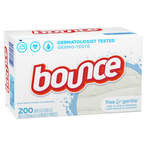 Bounce Dryer Sheets Free & Gentle 200 Sheets 