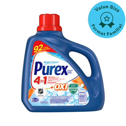 Purex Plus Oxi Liquid Laundry Detergent 92 loads 4.08 L