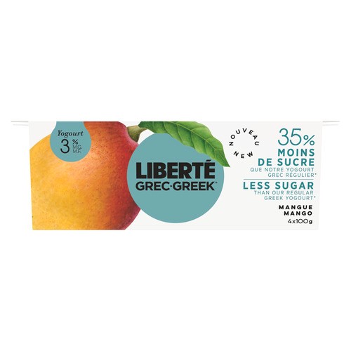 Liberte Greek Yogurt Mango 4 pack 400 g