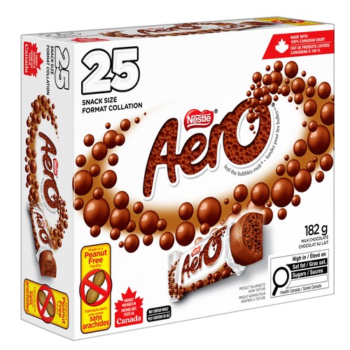 Nestlé Aero Chocolate Bar Mini Snack Size 25 Count 182 g