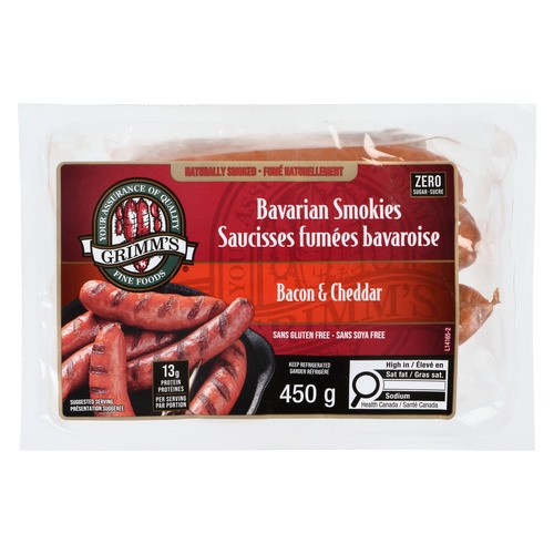 Grimm's Bavarian Smokies Bacon & Cheddar 450 g