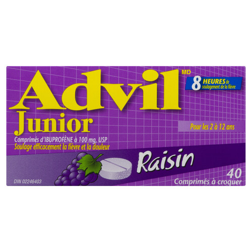 Children's Advil Junior Strength 100 mg Chewable Tablets Grape 40 EA