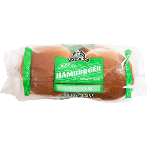 Farm Boy Frozen Brioche Hamburger Buns 4 Pack 228 g