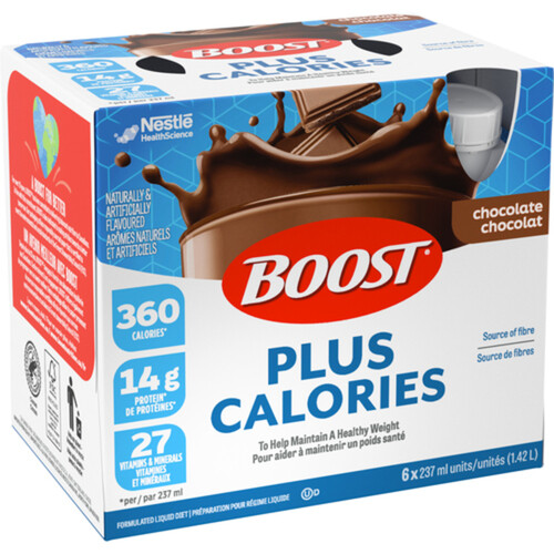 Boost Meal Replacement Shake Plus Calories Chocolate 6 x 237 ml