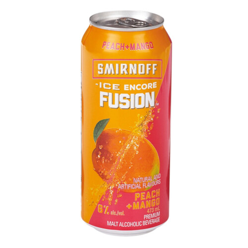 Smirnoff Fusion Alcoholic Beverage Peach + Mango 473 ml