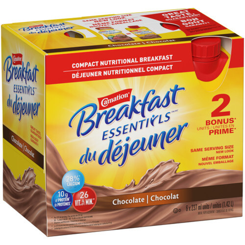 Carnation Breakfast Essentials Mix Chocolate 6 x 237 ml