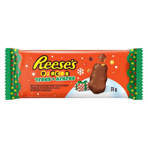 Reese's Pieces Christmas Seasonal Shapes Milk Chocolate And Peanut Butter 31 g 