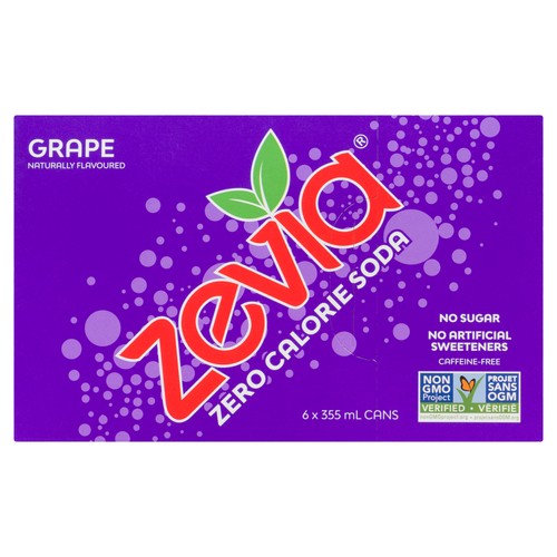 Zevia Soft Drink Grape 6 x 355 ml (cans)