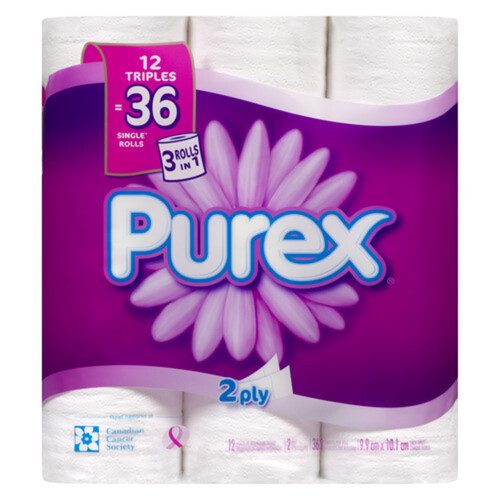 Purex Toilet Paper 2-Ply 12 Triple Rolls x 363 Sheets
