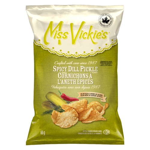 Miss Vickie's Cooked Potato Chips Spicy Dill Pickle Flavour Kettle 190 g
