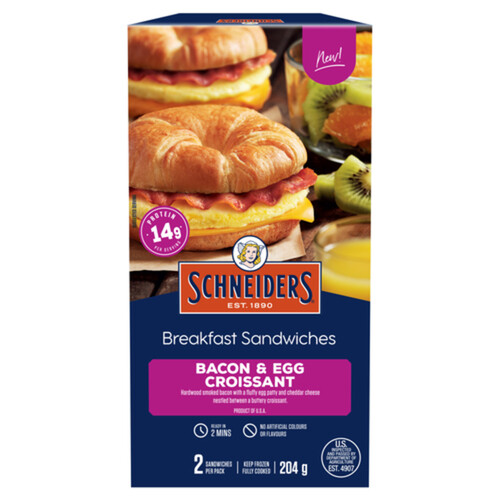 Schneiders Breakfast Sandwiches Bacon & Egg Croissant 204 g