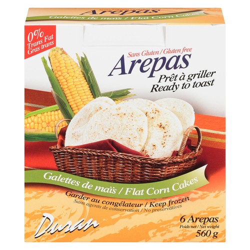 Duran Gluten-Free Frozen Arepas Flat Corn Cakes 560 g 