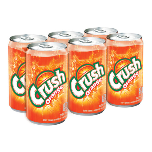 Crush Soft Drink Orange 6 x 222 ml (cans)