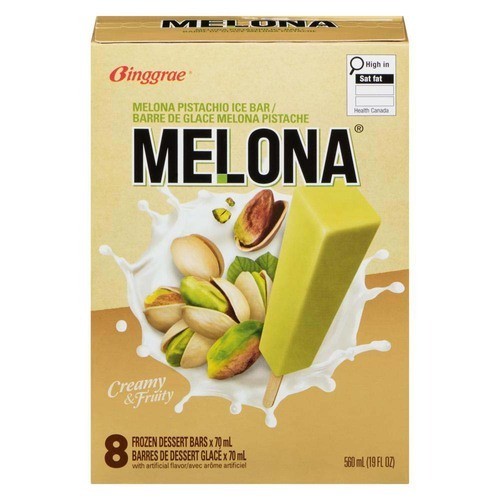 Melona Frozen Dessert Bars Pistachio Ice Bar 8 x 70 ml