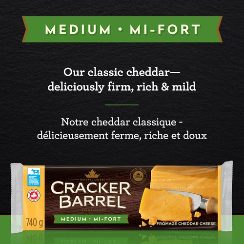 Cracker Barrel Cheese Medium Cheddar 740 g