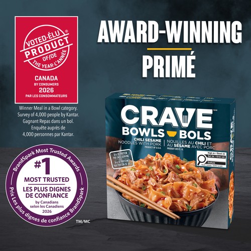 Crave Frozen Noodle Bowl Chili Sesame Noodles With Shredded Pork 340 g