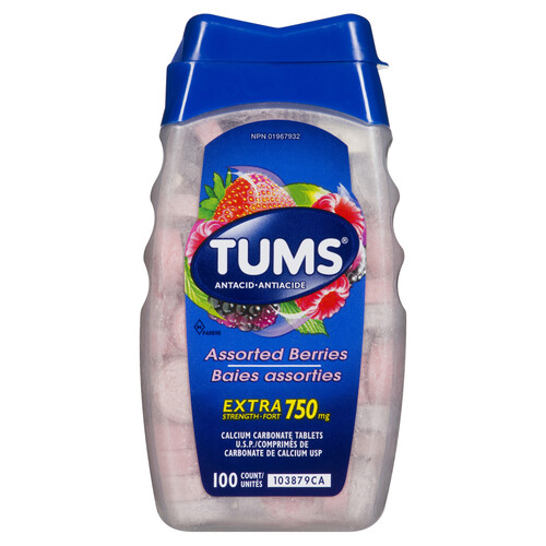 Tums Extra Strength Antacid Assorted Berries 100 EA