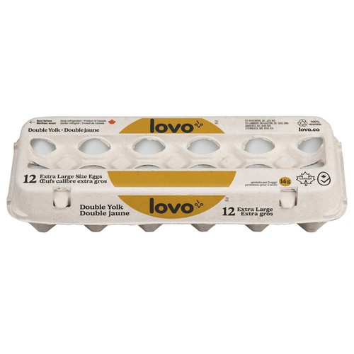 Lovo White Eggs Double Yolk Extra Large 12 Count