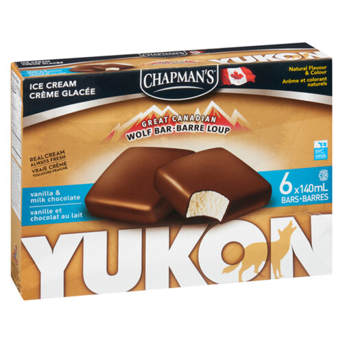 Chapman's Great Canadian Yukon Ice Cream Bars Vanilla & Chocolate 6 EA