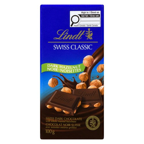 Lindt Swiss Classic Chocolate Bar Dark Hazelnut 100 g