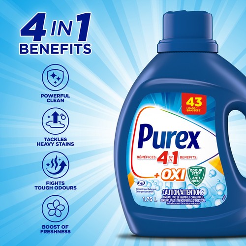 Purex 4 in 1 + Oxi Concentrated Detergent 1.75 L