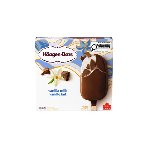 Häagen-Dazs Ice Cream Bars Vanilla Milk 3 x 88 ml