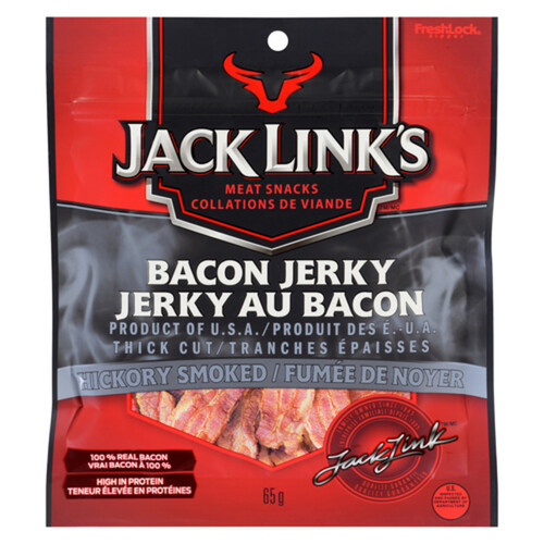 Jack Link's Meat Snacks Bacon Jerky Hickory Smoked 65 g